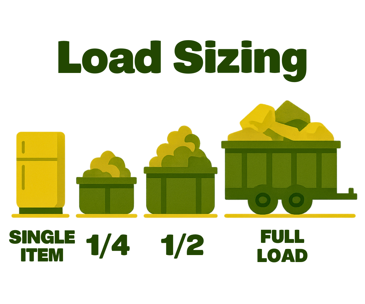 Infographic showing truck capacity and load options