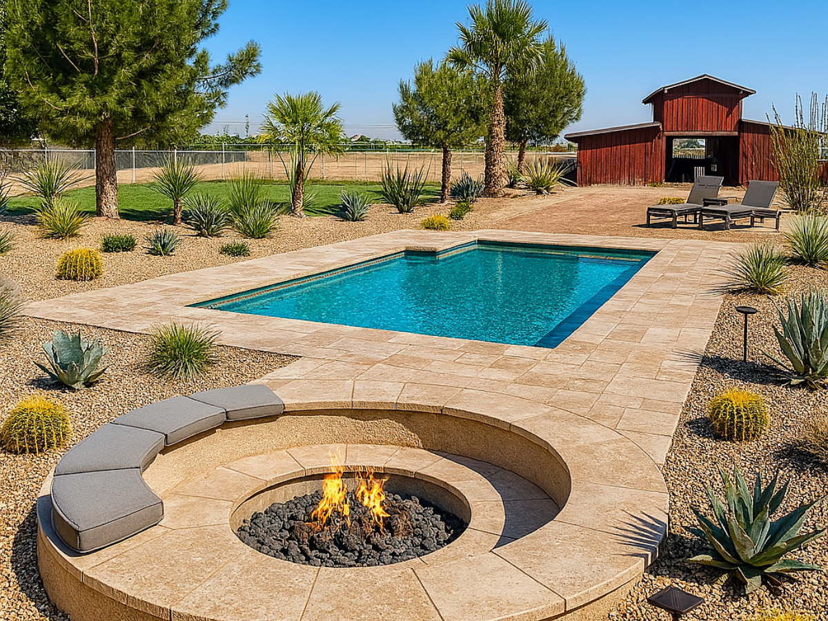 Backyard oasis after AI design