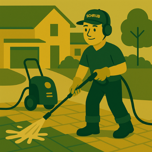 Driveway Cleaning Illustration